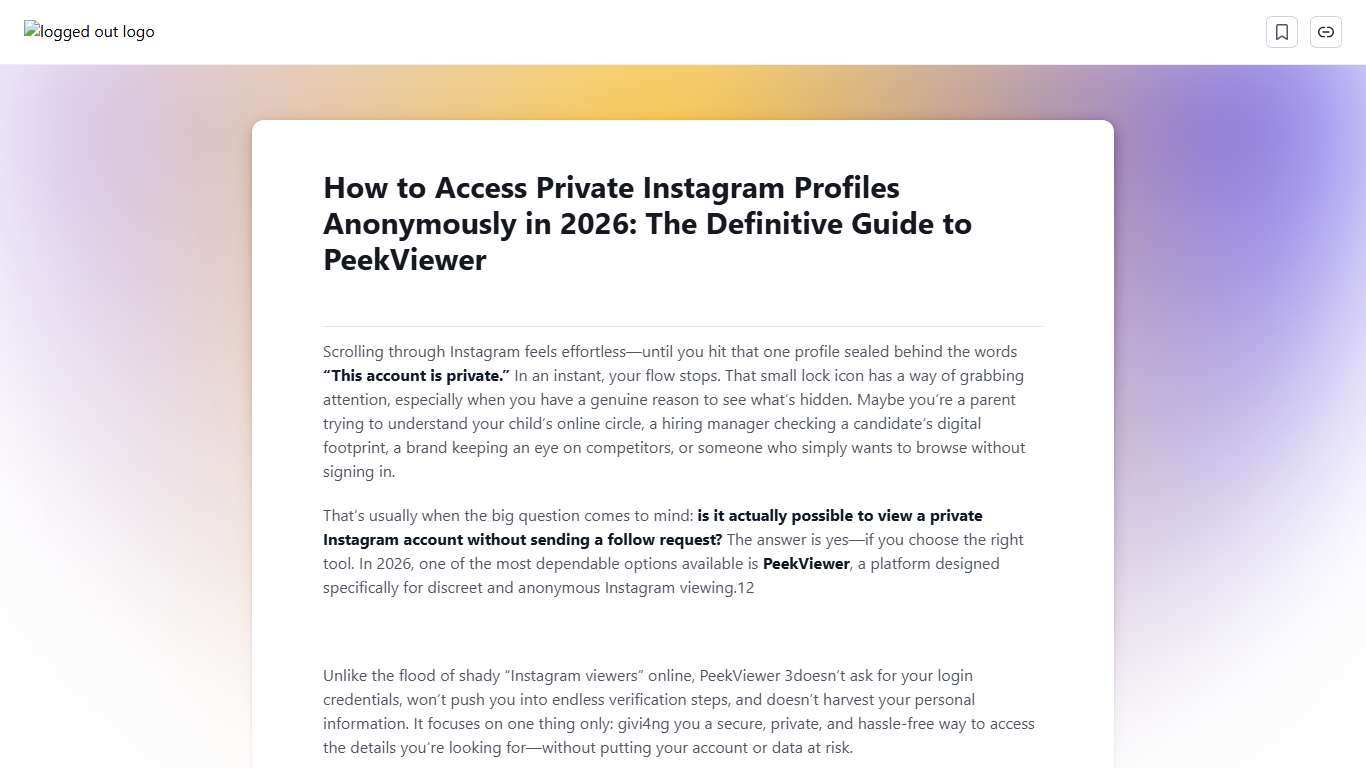 How to Access Private Instagram Profiles Anonymously in 2026: The Definitive Guide to PeekViewer | Scribe